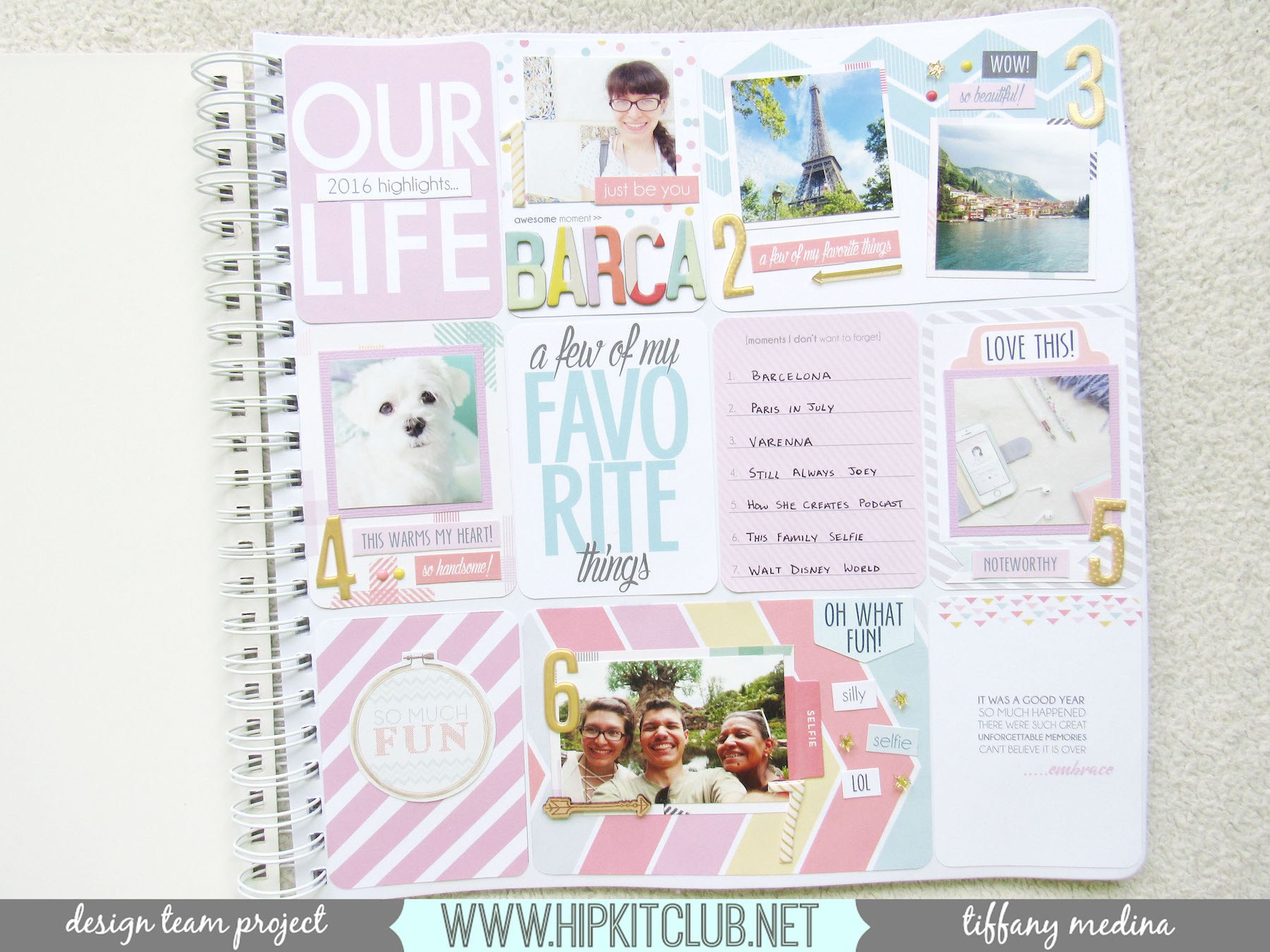 "a few of my favorite things" faux project life spread