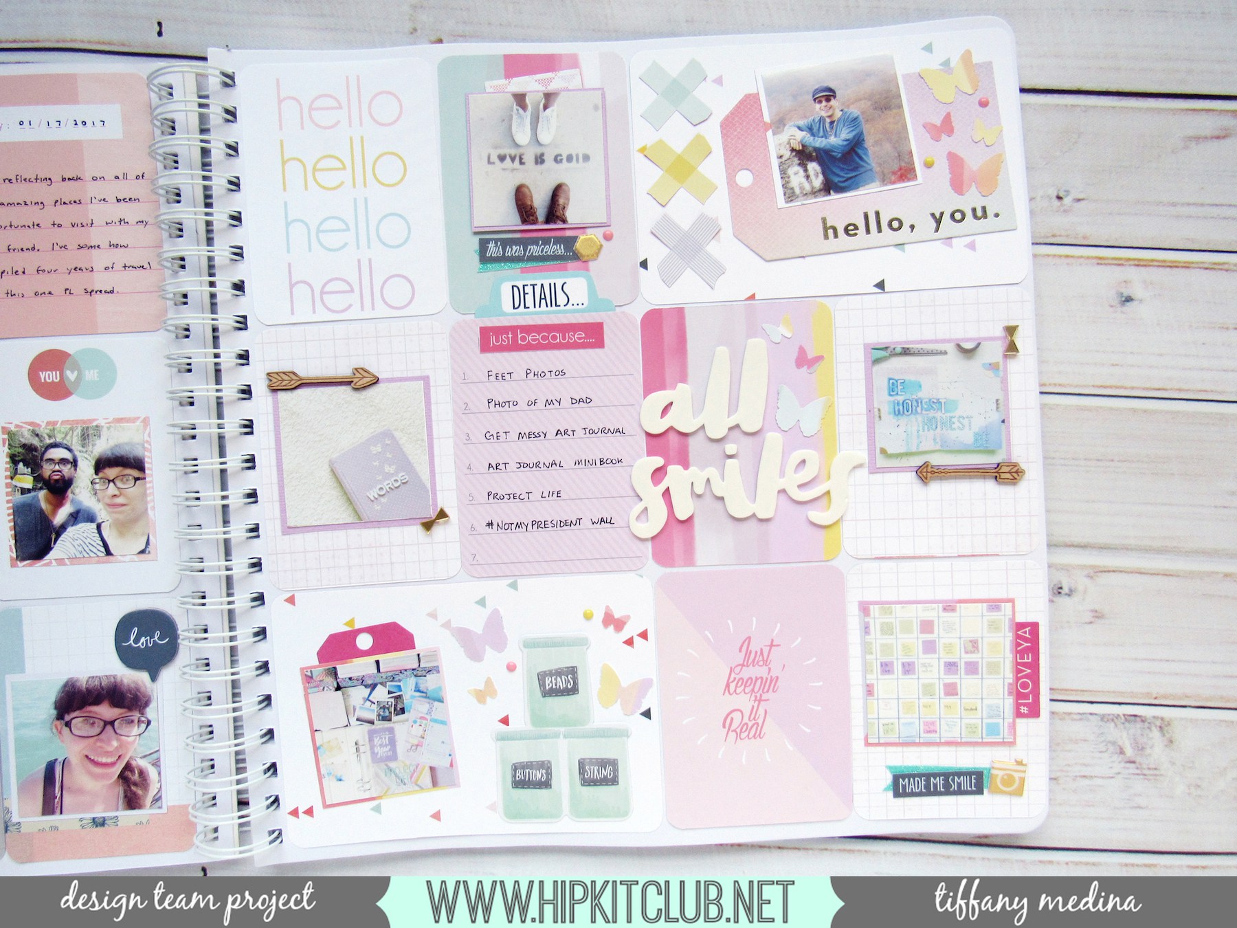 "all smiles" faux project life spread