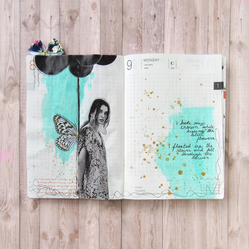 january hobonichi art journal pages