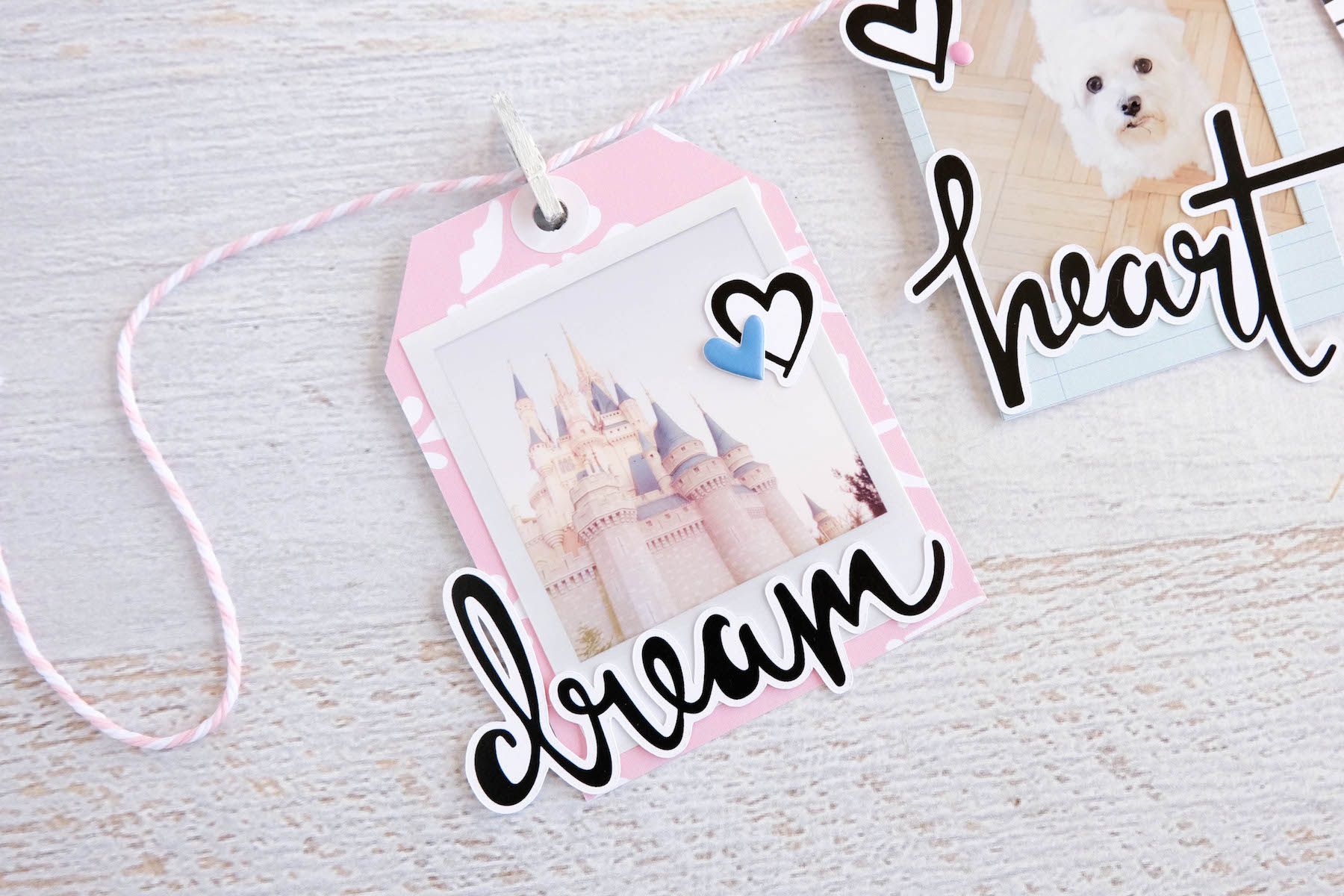 an inspirational polaroid tag banner