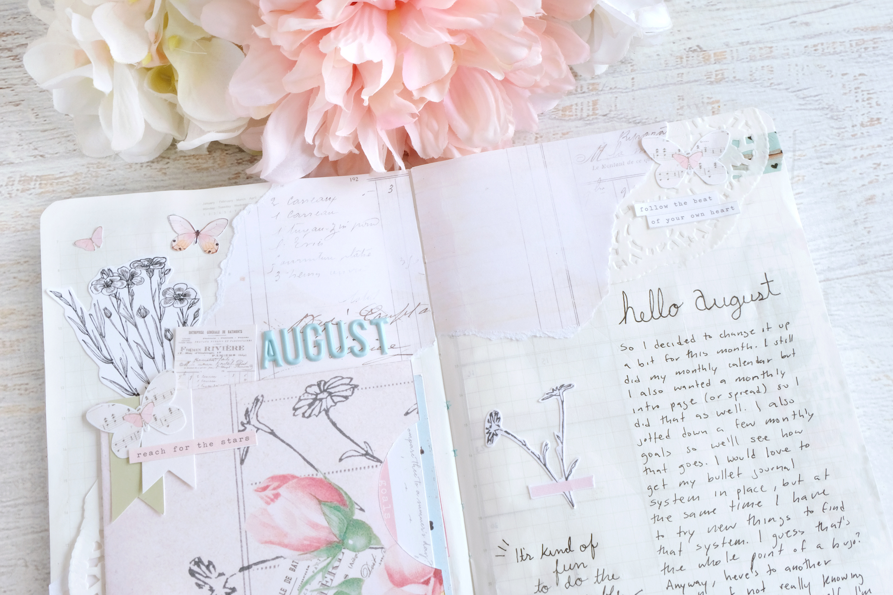 august 2018 bullet journal setup