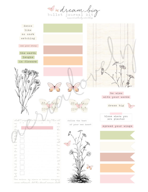 Dream Big Bullet Journal Printable