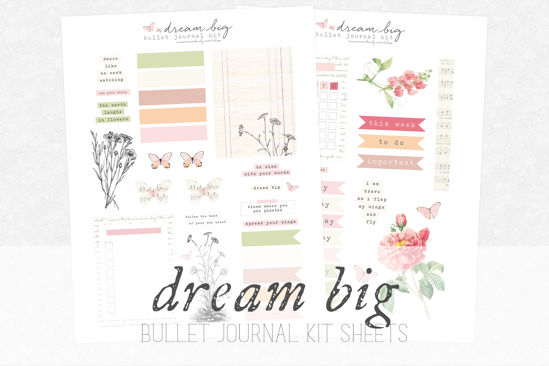 Dream Big Bullet Journal Printable