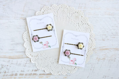 Vintage Floral Paperclips: Ivory + Lilac