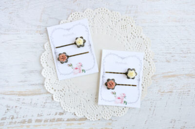 Vintage Floral Paperclips: Ivory + Mauve