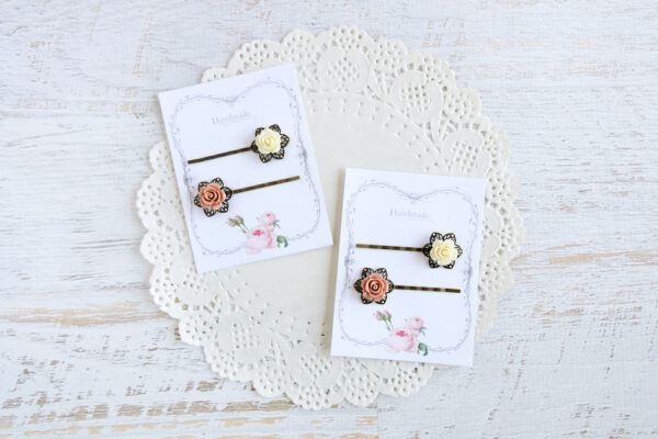 Vintage Floral Paperclips: Ivory + Mauve