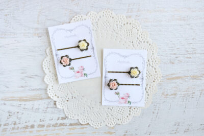 Vintage Floral Paperclips: Ivory + Pink