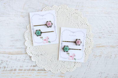 Vintage Floral Paperclips: Lilac + Mint