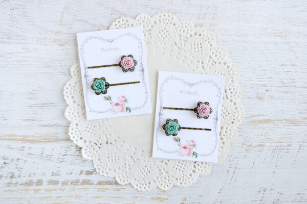 Vintage Floral Paperclips: Lilac + Mint