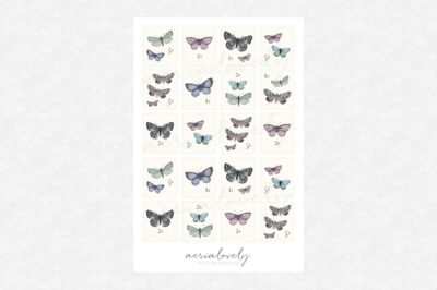 Dark Butterfly Stamp Stickers