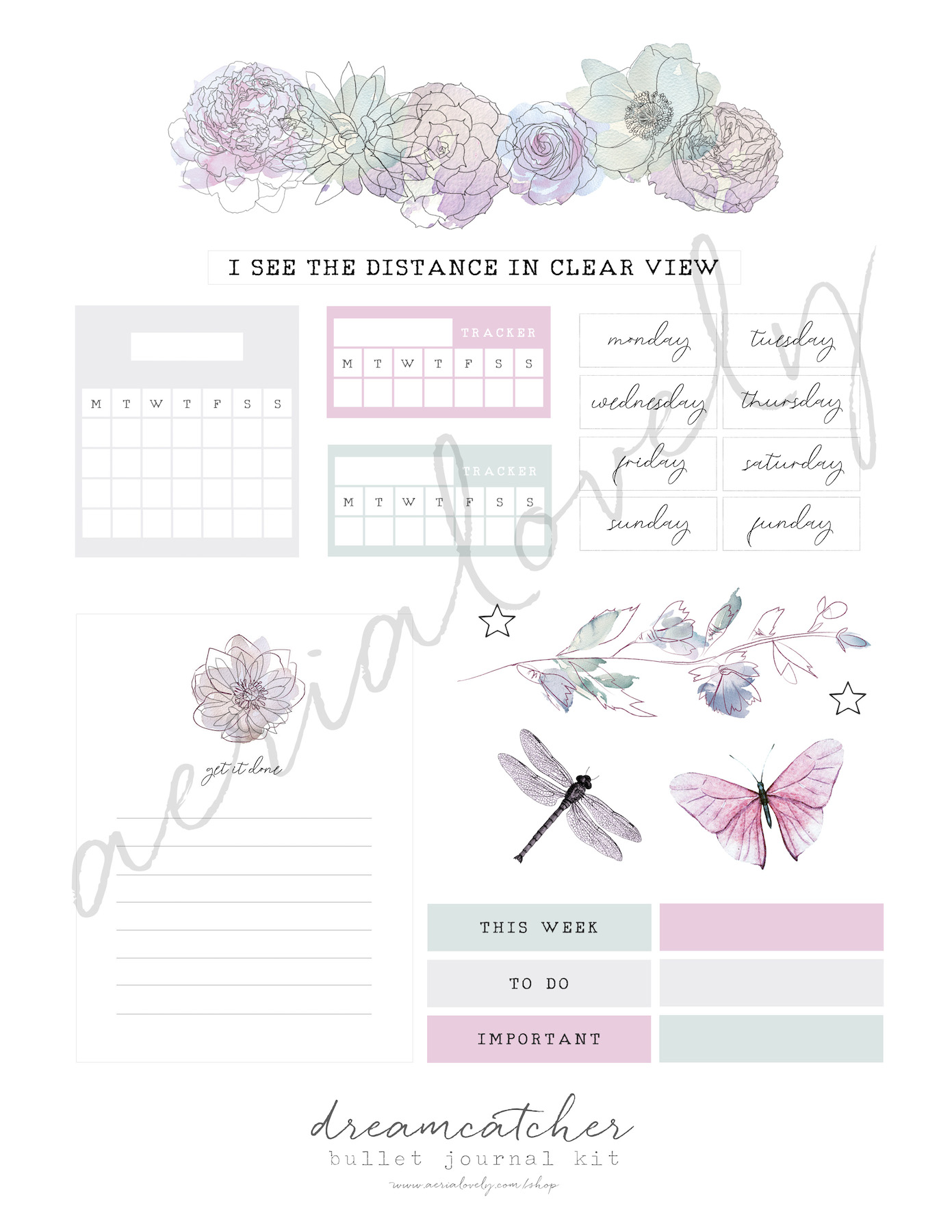 Dream Big Bullet Journal Printable ⋆ aerialovely