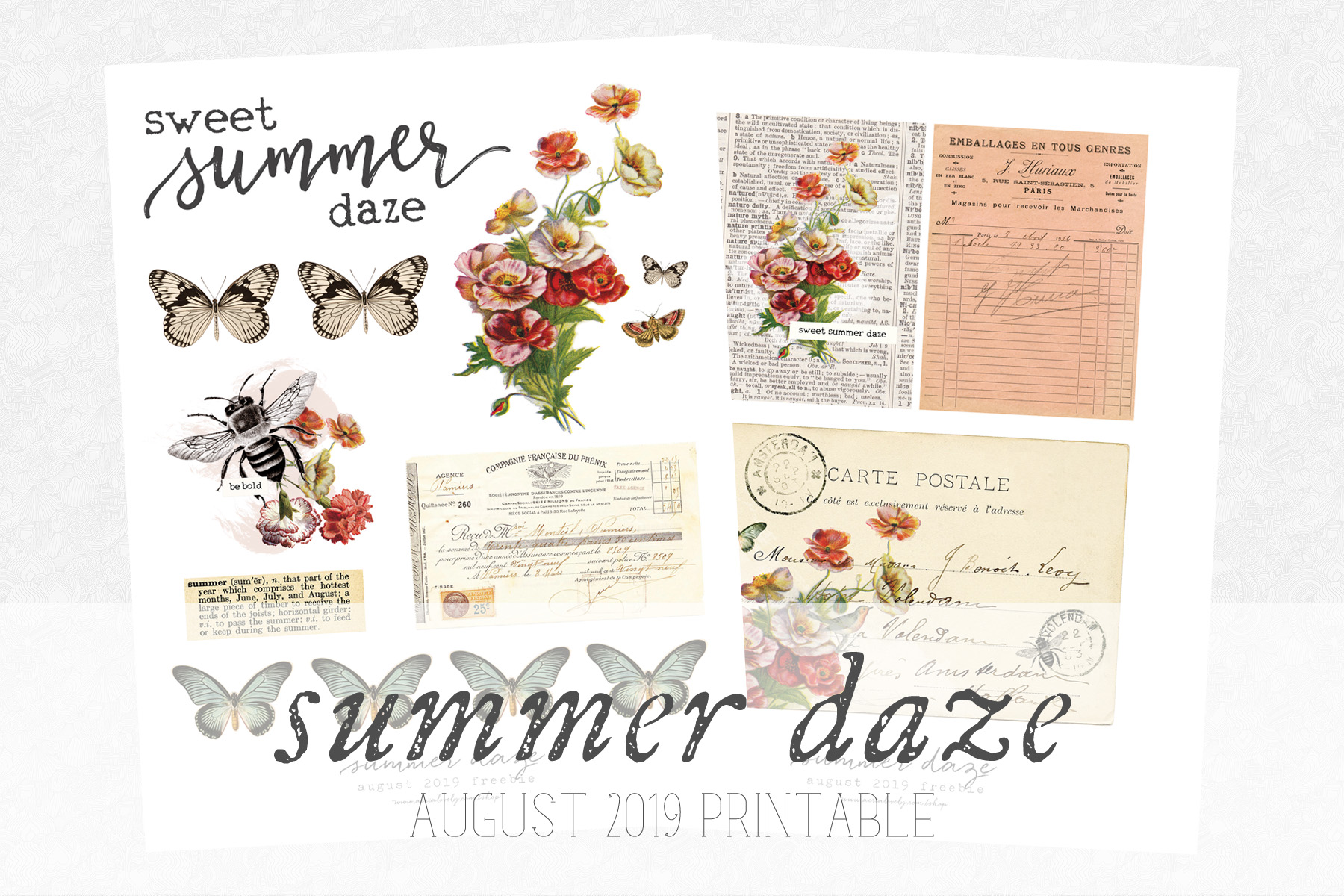 summer daze: august 2019 printable