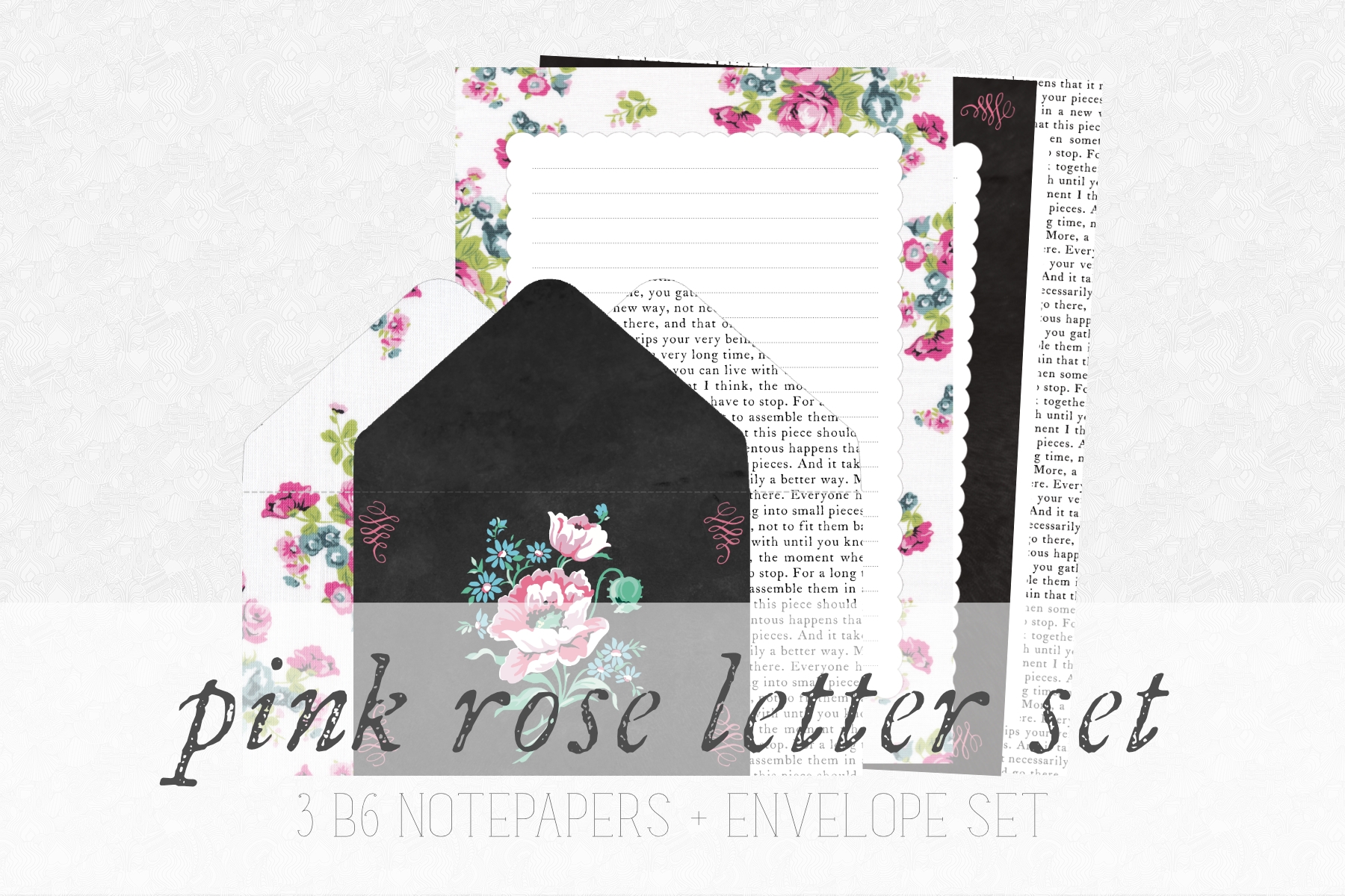 Pink Rose Letter Set ⋆ aerialovely