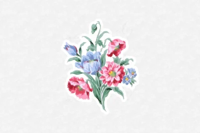Bouquet Floral Vinyl Sticker