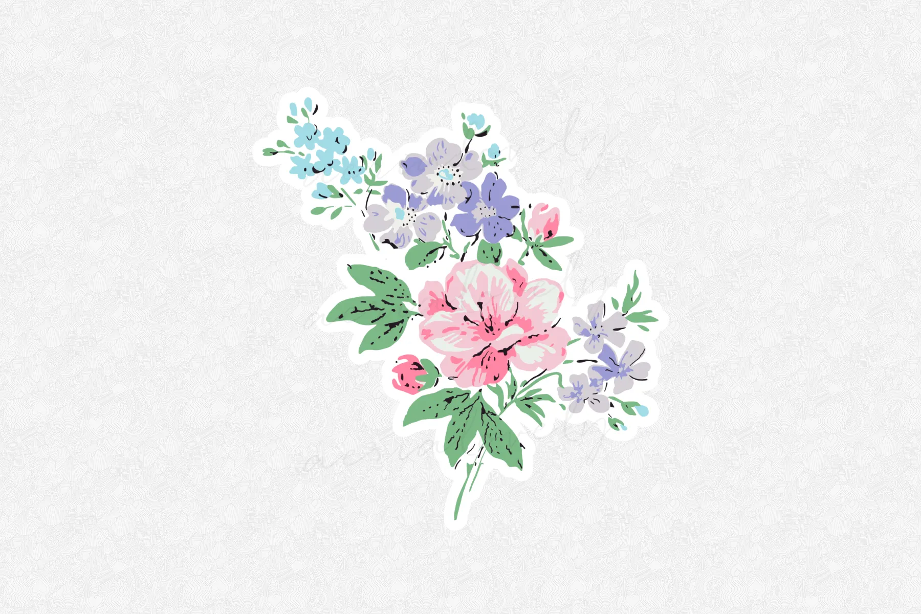 Winter Wishes Floral Bunch Vinyl Sticker
